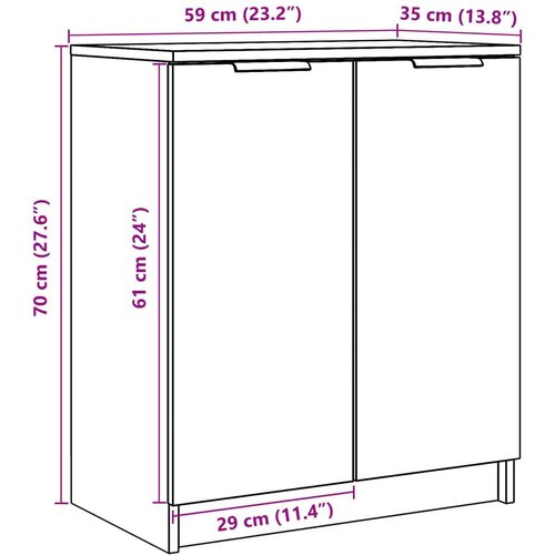 VidaXL ormarić za cipele boja hrasta 59x35x70 cm konstruirano drvo Slike