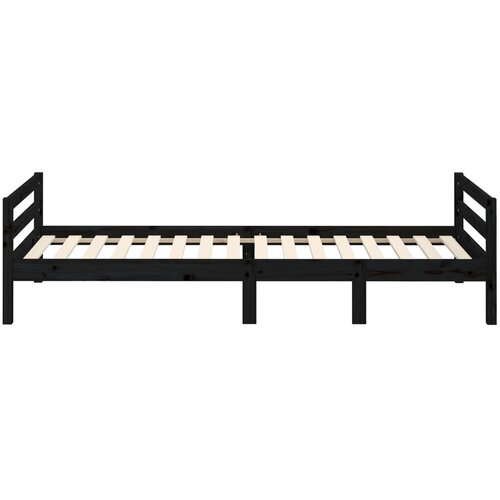  Okvir za krevet crni 75 x 190 cm od masivne borovine Slike