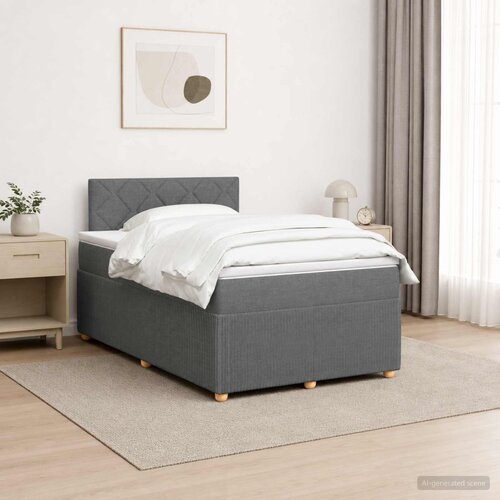  Boxspring krevet s madracem Tamnosiva 120 x 190 cm Tkanina Slike