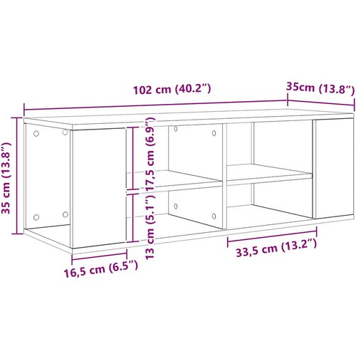  Set TV komoda Crni hrast 102 x 35 x 35 cm Konstruirano drvo Slike