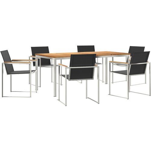 vidaXL 7-delna zunanja jedilna garnitura iz trdnega lesa tik, zunanja miza 180x90x75 cm iz trdnega tikovega lesa Cene
