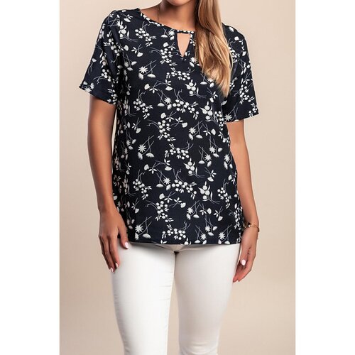 Fenzy Bluza S Cvjetnim Printom, Tamnoplava Slike