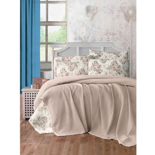 Mila Home Svetlo rjavo bombažno pregrinjalo 220x240 cm Waffle &amp;ndash; Slike