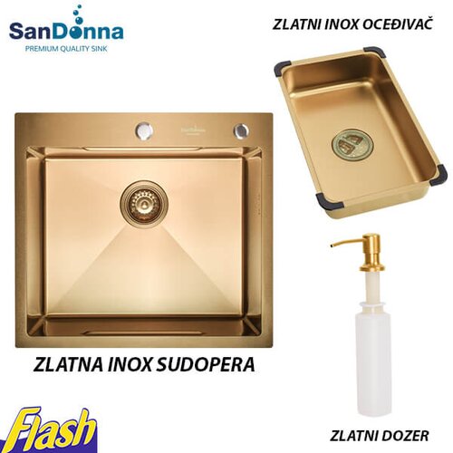 Sandonna ugradna sudopera INOX HD5550 ZLATNA Cene