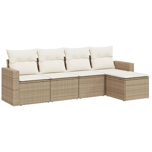 vidaXL 5-dijelni vrtni set sofa s jastucima bež od poliratana Cijene