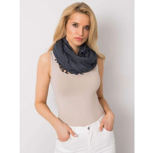 Fashion Hunters Women's navy blue scarf with fringes