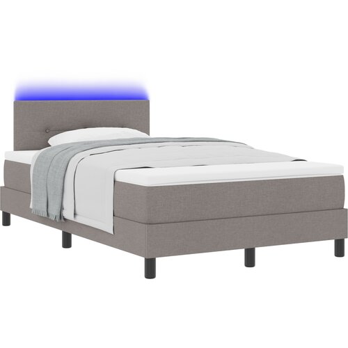 vidaXL Postelja z vzmetnico in LED Taupe 120x190 cm Tkanina, (22156516) Cene