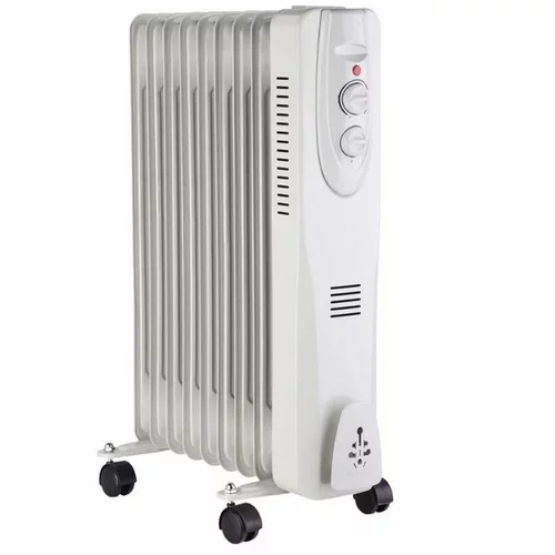 Prenosni električni oljni radiator well OIL2-2000 - moč 2000W, 3 stopnje gretja, termostat, 9-reberni, bel