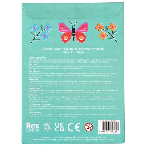 Rex London Dječje tetovaže Floral Flutter &amp;ndash; Slike