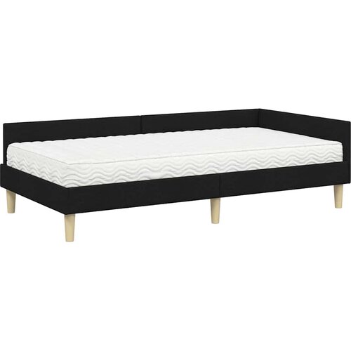  Kutni krevetni okvir s madracem 2 kom. Crna 100 x 200 cm Slike