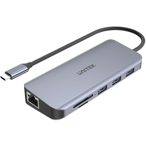 Unitek D1026B notebook dock /port replicator USB 3.2 Gen 1 (3.1 Gen 1) Type-C Grey Slike