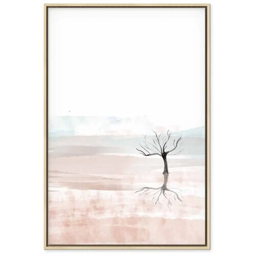  Slika - Watercolor Landscape (1 Part) Vertical 80x120 U prirodnom drvenom okviru Slike
