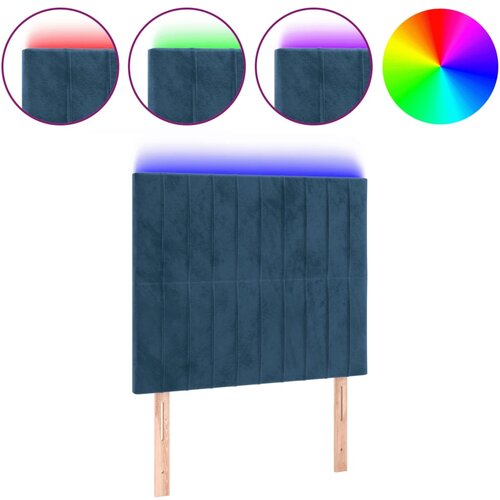 Maison Chic led posteljno vzglavje - vzglavna omarica - nočna omarica temno modro 80x5x118/128 cm žamet, (21712434) Slike