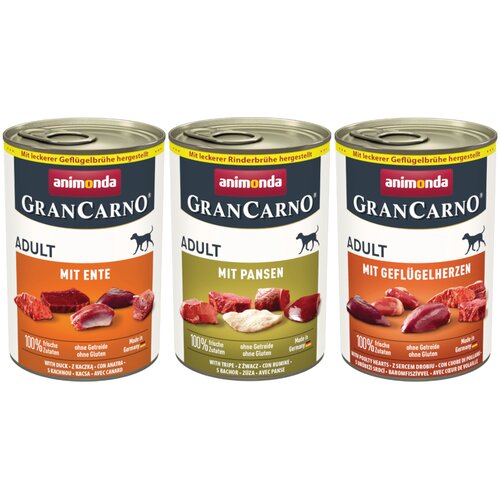  Ekonomično pakiranje animonda GranCarno Original 12 x 400 g - Mješovito pakiranje 2 (3 vrste) Cene