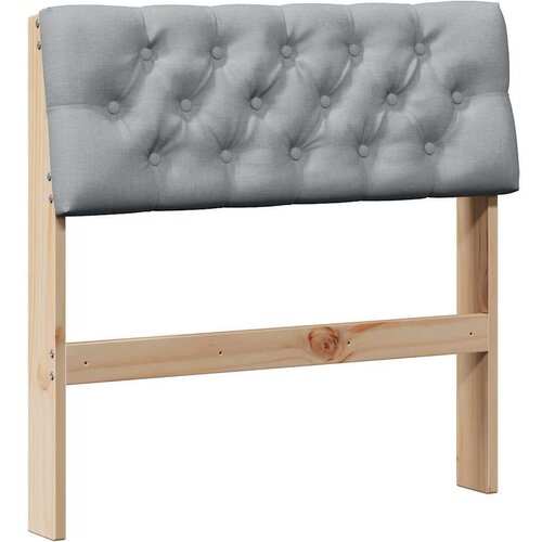 VidaXL tapecirani uzglavlje svijetlo siva 75 cm čvrsto borovo drvo Slike