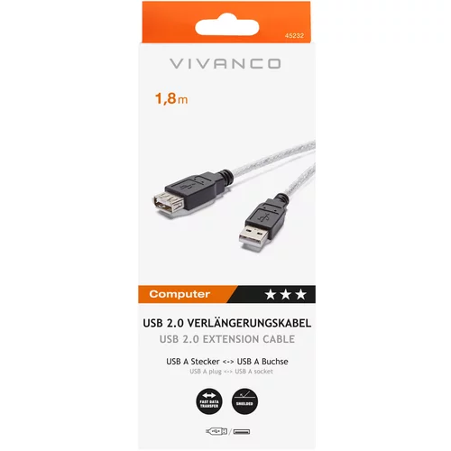 Vivanco USB produžni kabel 1,8m crni, CE