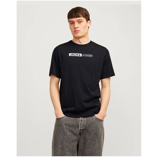 Jack & Jones Majice s kratkimi rokavi 12233999 ECORP Črna Cene
