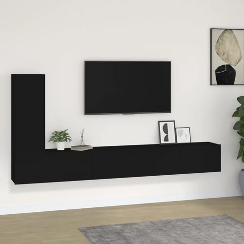  3-dijelni set TV ormarića crni od konstruiranog drva