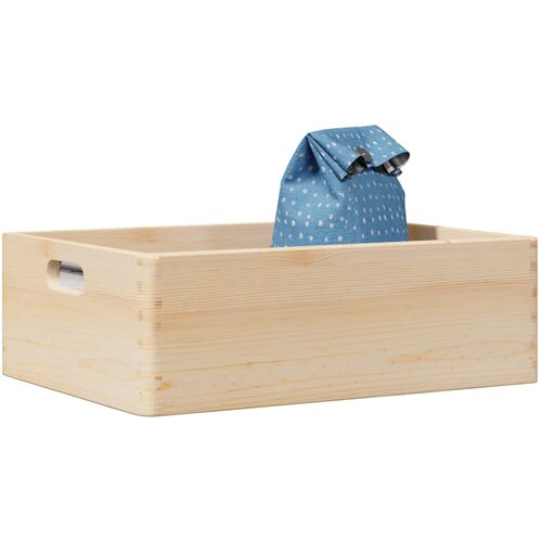VidaXL Drvena kutija s ručkama 40x30x13 cm puno drvo bor Slike