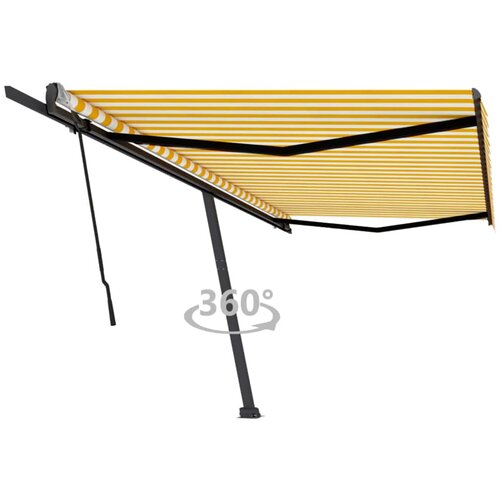 vidaXL Prostostoječa ročno zložljiva tenda 500x350 cm rumena/bela, (20966246) Cene