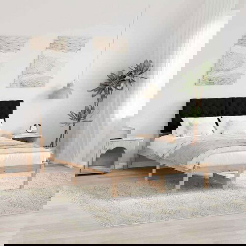 vidaXL Posteljni okvir z oblazinjenim vzglavjem Rjava 120 x 190 cm Cene