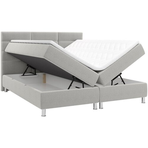 CARRYHOME POSTELJA Z VZMETNICO 160 cm x 200 cm , tekstil siva Slike