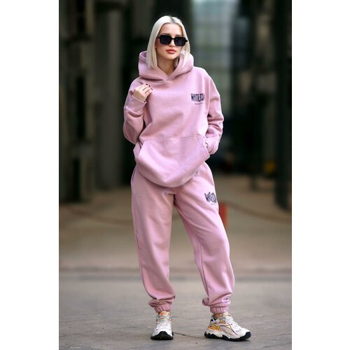 Madmext Pale Pink Women's Hooded Tracksuit Slike