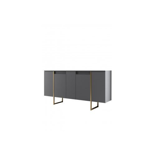 Hanah home Luxe komoda, sivo-zlatna Slike