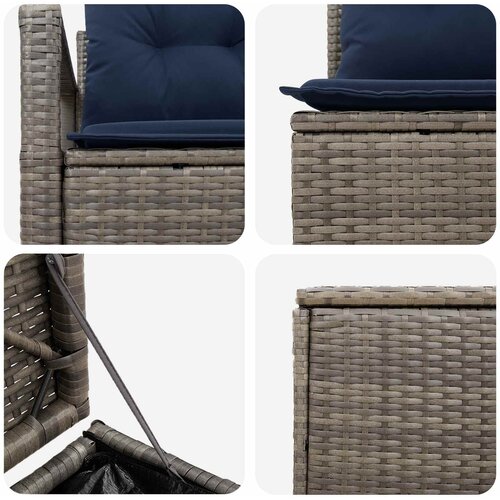 Set sofe 7 kom. Siva i tamnoplava 120 x 62 x 69 cm Slike