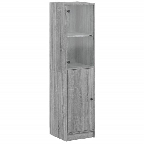 Maison Chic Visoka omara - Predalnik - Komoda s steklenimi vrati siva sonoma 35x37x142 cm, (21720133) Cene