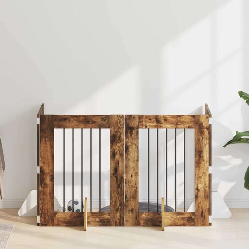  Vrata za pse z stojali 4 pcs Dimljen hrast 60 x 80 cm, (5000232704) Cene