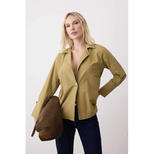 TRENDYOLMILLA Ženska košulja Twoaw26Go00061, Khaki-Khaki Cene