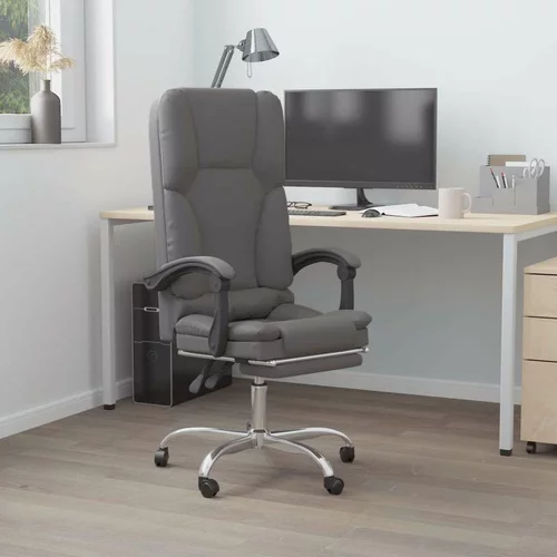  Masažni pisarniški stol sivo umetno usnje, (20669320)