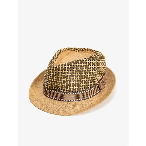 Koton Straw Fedora Hat with Stripe Detail