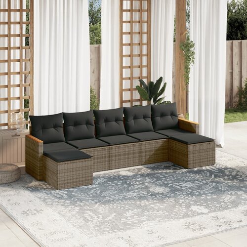 vidaXL 7-dijelni set vrtnih sofa sivi od poliratana Cijene
