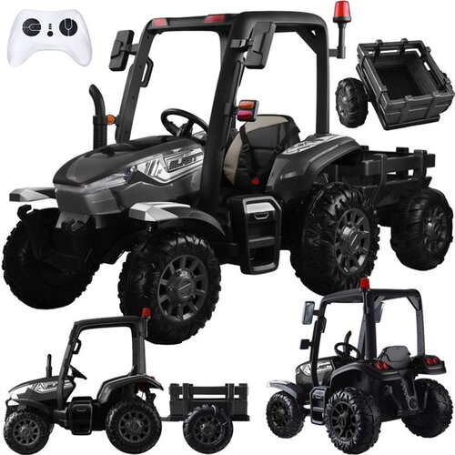 Veliki traktor s prikolicom 4×4 – crni Cene