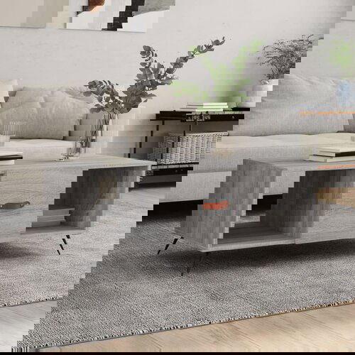 VidaXL Klubska mizica siva sonoma 102x50x40 cm inženirski les Slike