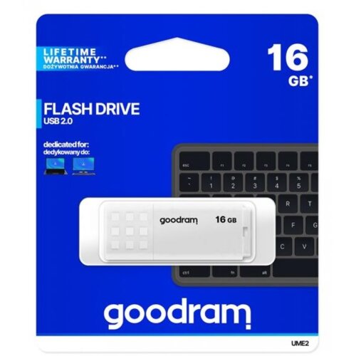 Goodram UME2 USB izbrisljiv spominski pogon 16 GB USB Tip-A 2.0 Bela Cene