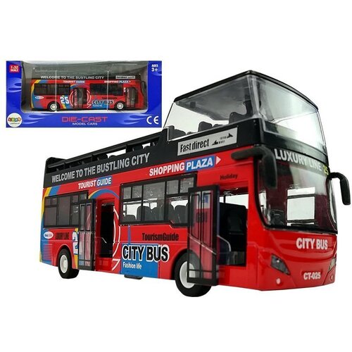  Tourist Coach Double Decker Openable Door Red Slike