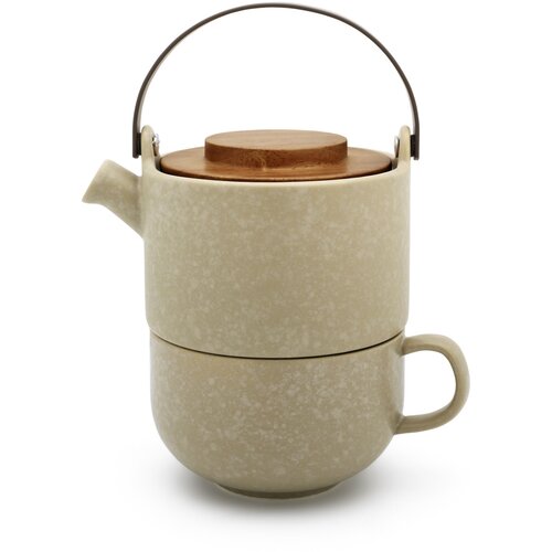 Bredemeijer tea-for-one umea beige / acacia lid 142024 Slike