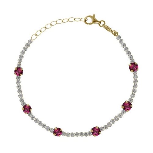 Victoria Cruz shine fuchsia gold narukvica sa swarovski kristalima ( a4667-21dp ) Slike