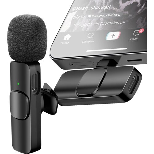 Avizar Komplet 2 brezžičnih mikrofonskih ovratnikov USB-C Lightning z zmanj&scaron;anjem hrupa, doseg 20m, Črna, (5000232173) Cene