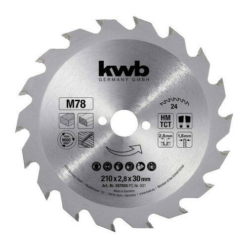KWB rezni disk za cirkular 210x30 30Z, HM, za drvo/plastiku ( 49587855 ) Slike