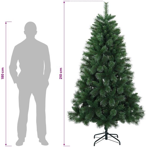  Umjetno božićno drvce 210 cm PVC i metal Zelena Slike