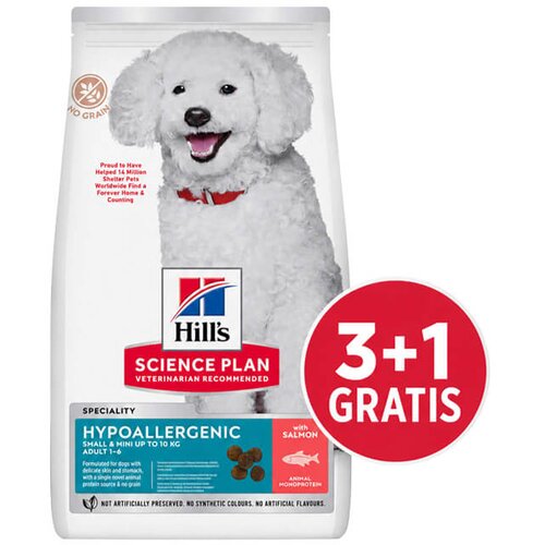 Hill’s Science Plan Adult Small & Mini Hypoallergenic - hrana za odrasle pse malih rasa sa lososom (6kg) 3+1 GRATIS Cene