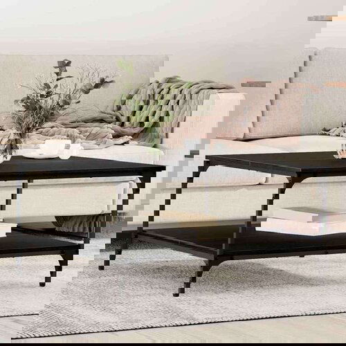 VidaXL Kava Stol Crni hrast 80 x 80 x 40 cm Konstruirano drvo Slike