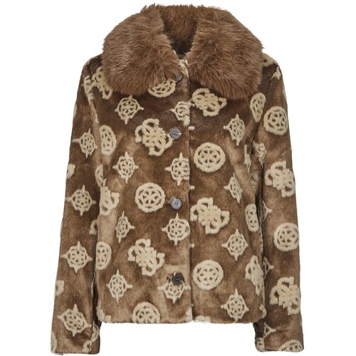 Guess KARINE FUR LOGO JKT Smeđa Slike