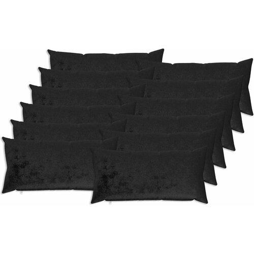  Presvlaka za jastuk 12 pcs HEERLEN Crna 40 x 80 cm Flanel Slike