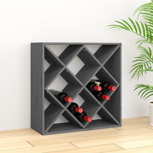 vidaXL Ormarić za vino sivi 62 x 25 x 62 cm od masivne borovine Cijene