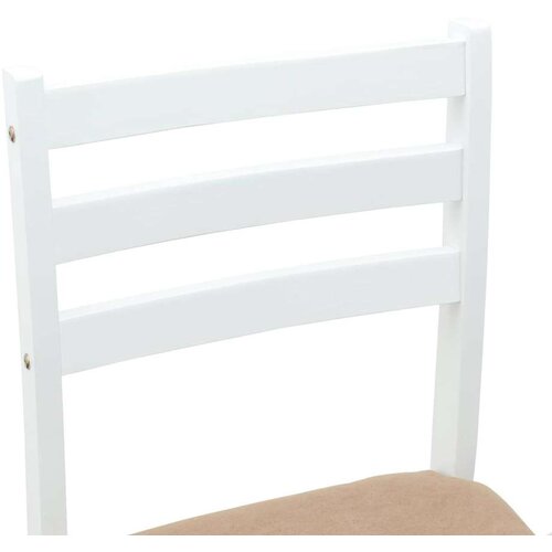  Trpezarijske stolice 2 pcs Bijelo 40 x 47 5 x 99 5 cm - Bijela i smeđa Slike